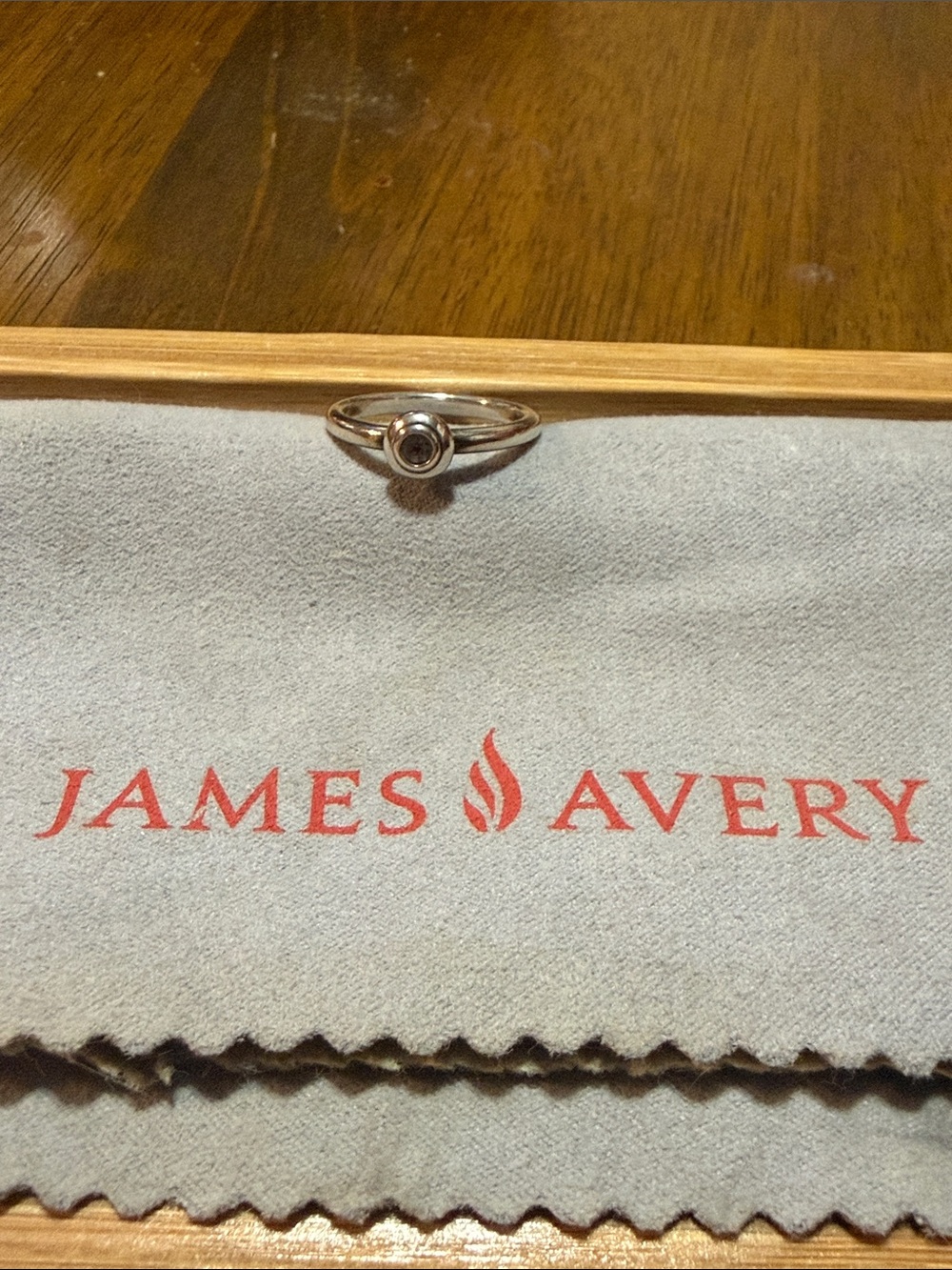 James Avery Sterling silver Remembrance Ring Aqua (March)